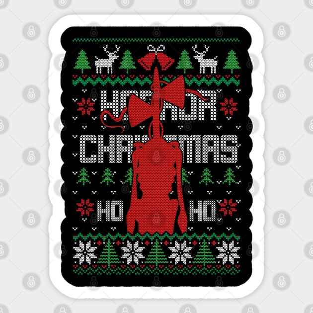 Scary Siren Head Horror ugly christmas sweater Sticker by opippi